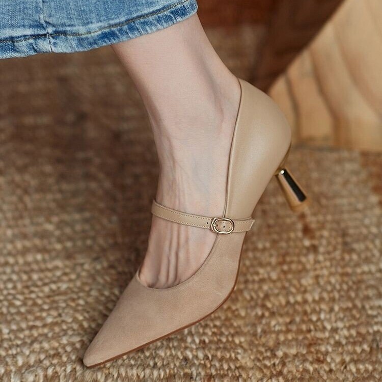 2021 Vintage Black High Heels Fashion Women Spring Autumn Mary Jane Shoes