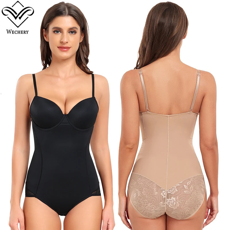 Bodysuit Women waist shapers Compression Underwear Lace Embroidery Shaperwear Cup Push Up Full Bodies Belly Reductive Slimming 241225
