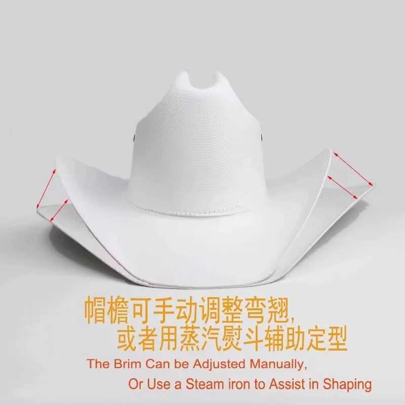 Cowboy hat Breathable Hanoven Hard Neutral Sun Hat Str Cowboy Hat Wide Brimmed Cowboy Hat Sombrero Vaquero W241225