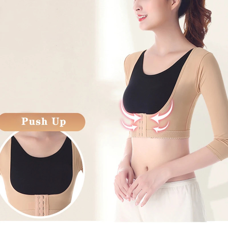 Posture Corrective Women Bust Push Up Body Shaper Seamless Arm Slimming Underwear Tops 241225