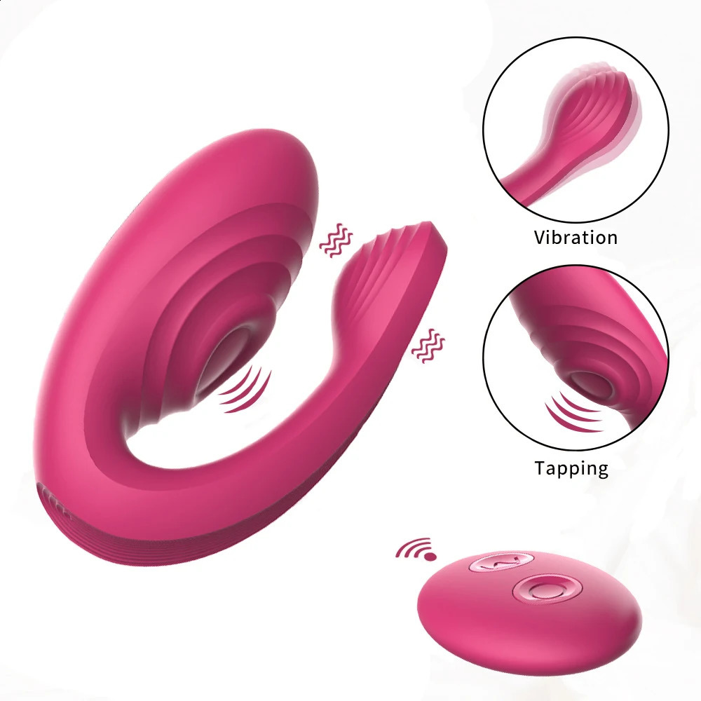 U Shape Panties Vibrators for Women G Spot Clit Erotic Tapping Massager Double Vibrating Silicone Sex Toys Couples 241226