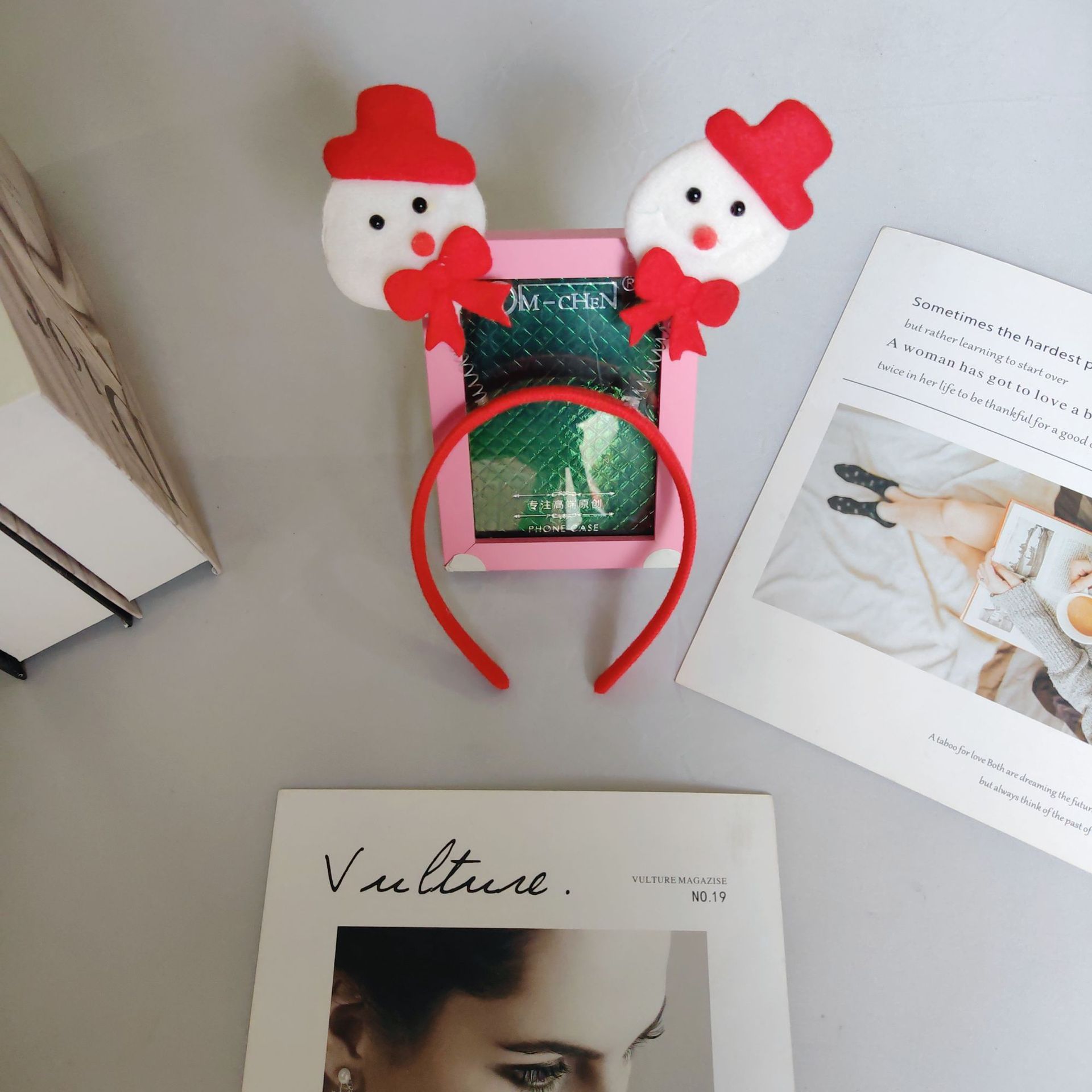 Celebrate Festively with Novelty Christmas Elf Hair Band Featuring Frosty Snowmen and Cheerful Deer