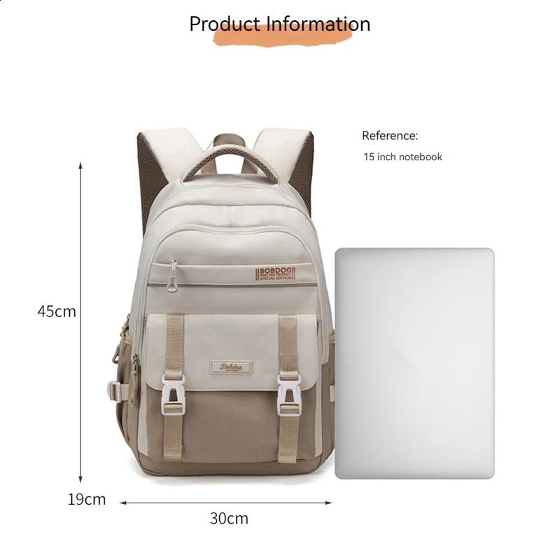 Large Capacity Backpack College Style Female Leisure Backpack Fashion Travel Junior High School Students 241226