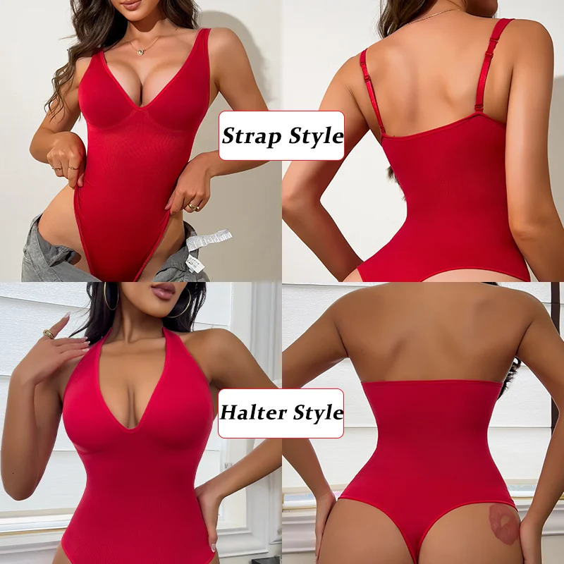Fajas Colombianas Thong Bodysuit Women Seamless Shapewear Flat Belly Waist Trainer Body Shaper Butt Lifter Slimming Underwear 241225