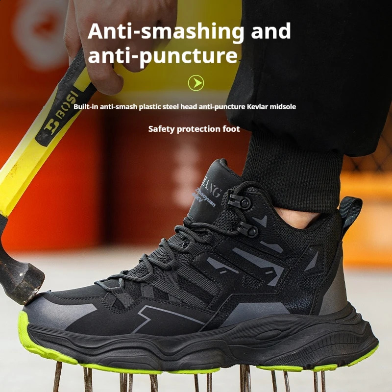 Work Safety Shoes For Men Breathable Indestructible Boots Non-slip Industrial Construction Shoes Male Footwear Protective Boots 241226