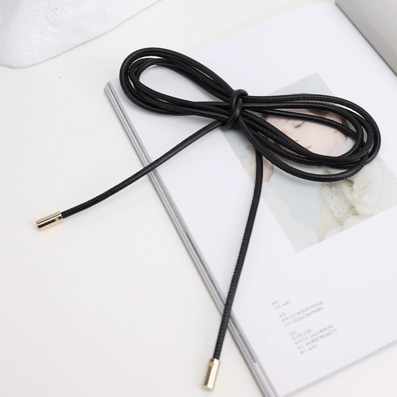 Sheepskin Knot Waist Rope Fashion Leather Round Belt Womens Small Belt Waist Closing Decorative Waist Chain for Dress 241225