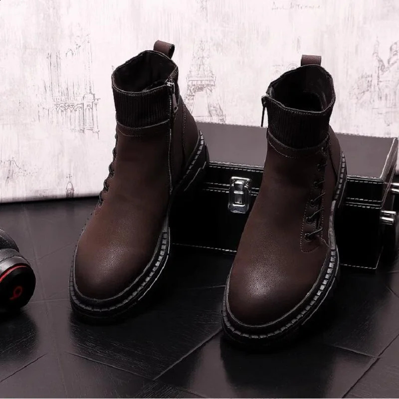 Fashion Martin Boots Men Trainers Driving Black Leather Wedding No Rivets Dress Flats Sneakers Shoes 34 241226