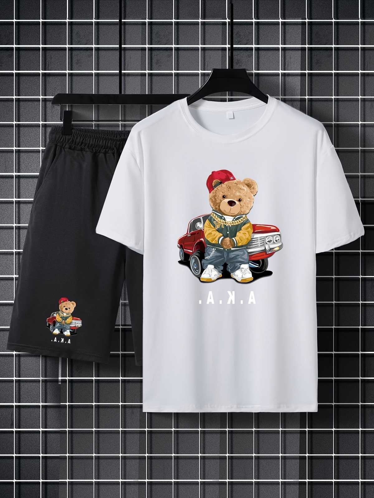 Clothing Sets Summer Baby Clothes Set Children Girls Fashion Bear Short Sleeve Tshirts and Shorts 2pcs Suit Kid Top Buttom Outfit TracksuitsY2412253U3