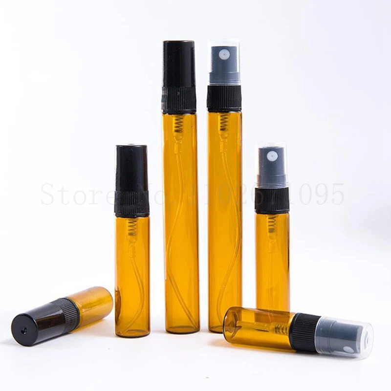 100PCS/LOT Clear Brown Glass Perfume Spray Bottle Sample Sack Tube 241225