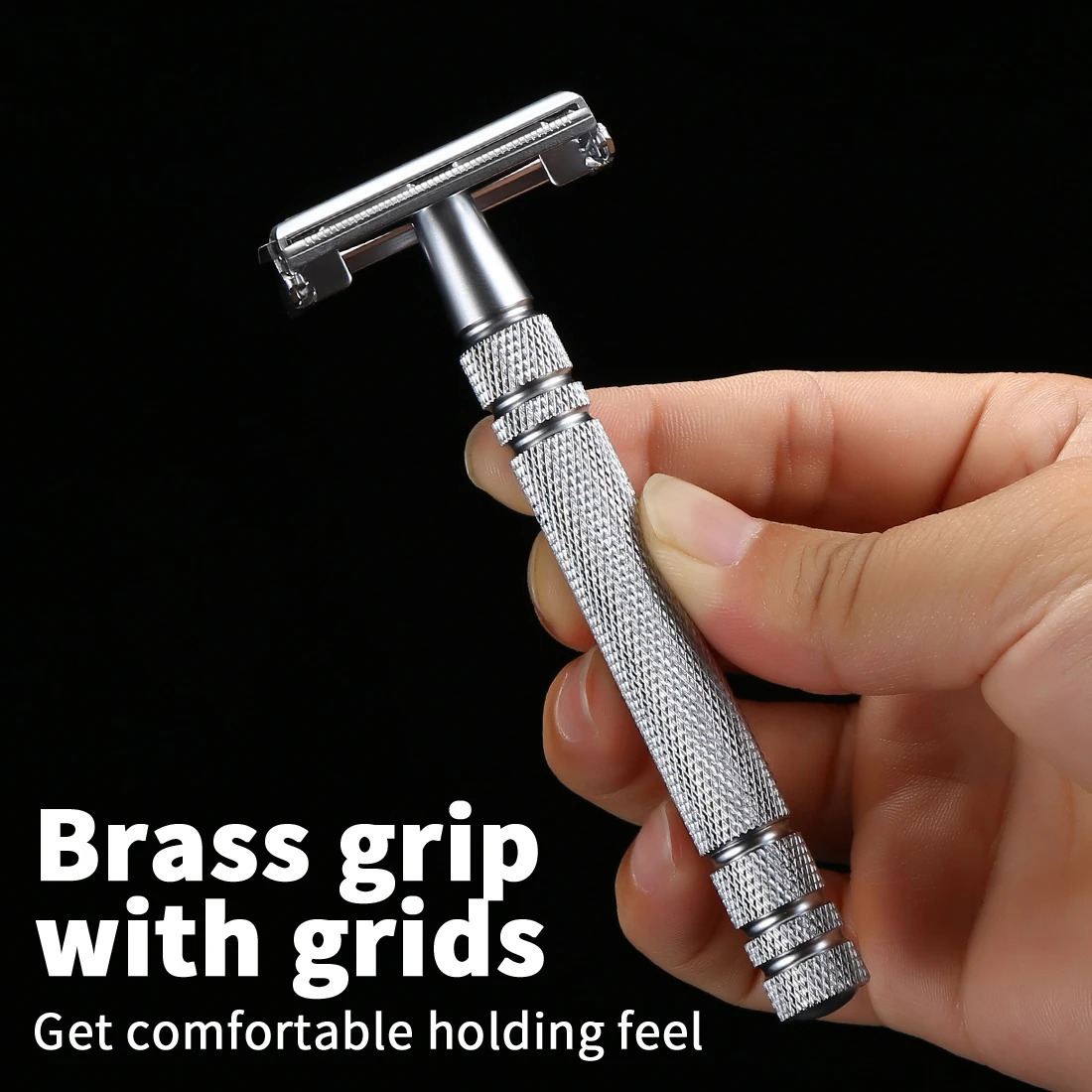 Double Edge Blades Safety Brass Razor Manual Shaver Silver Matching Butterfly Men Shaving With 5 Blades 241225