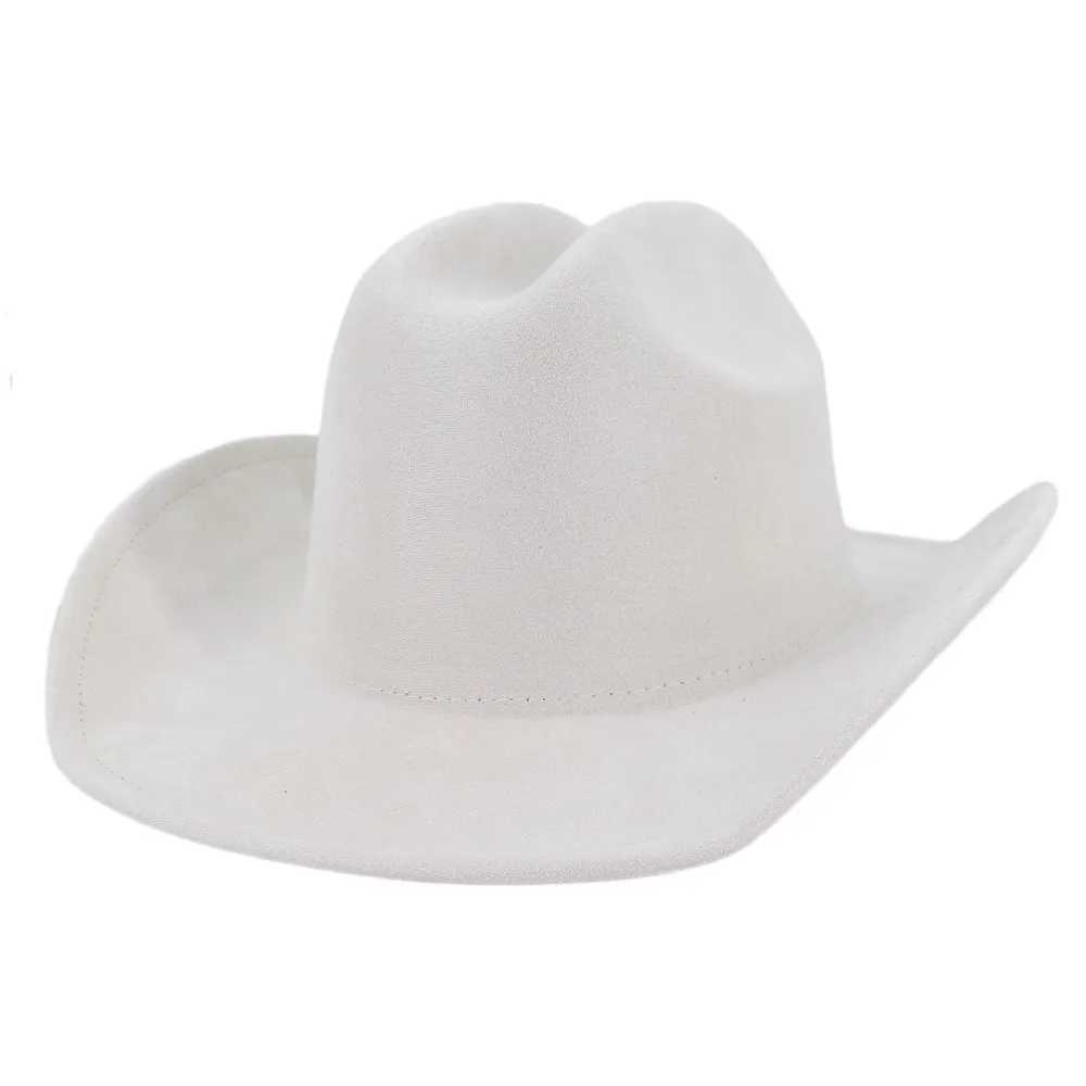 Suede Western Cowboy Hat Mens Retro Mens Jazz Cowboy Hat Panama Sun C Wide Brown Cloche Church Fedora Hat W241225