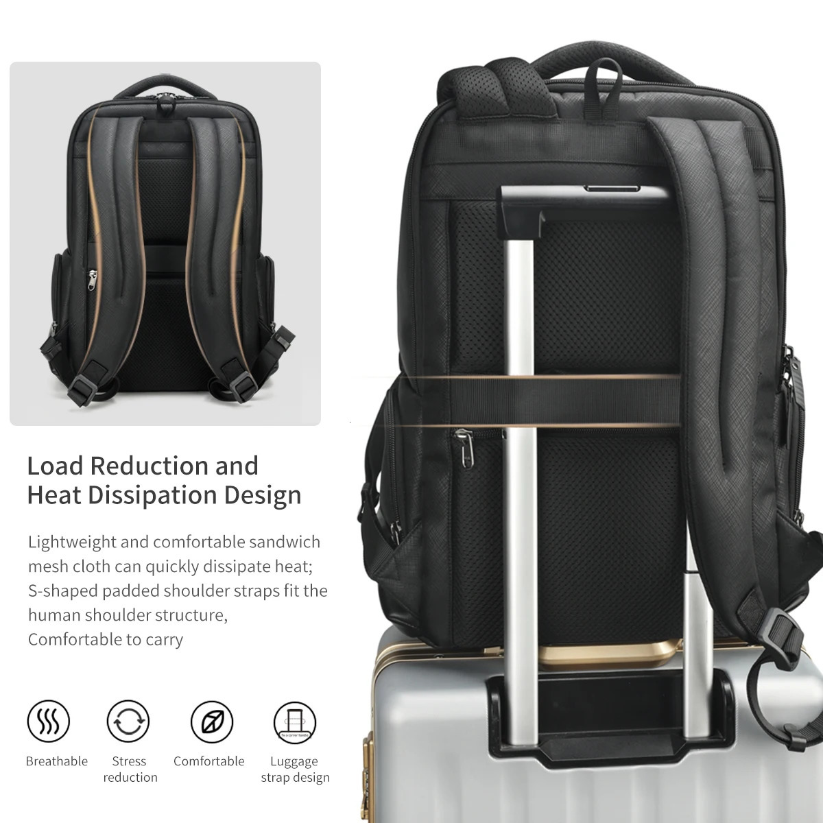 Warranty Men Backpack Bag 15.6inch Laptop Backpack Waterproof College Schoolbag Travel Bag Business Bags Connect Series 241225