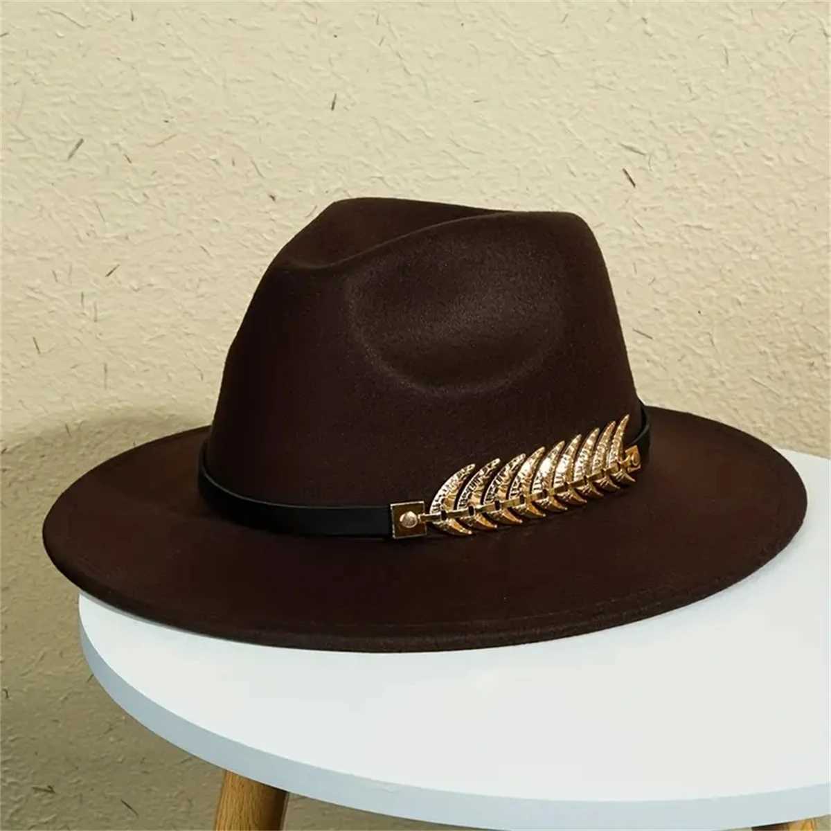 A Western womens denim hat classic tweed plain sun dress retro lightweight jazz hat suitable for both men and women W241225