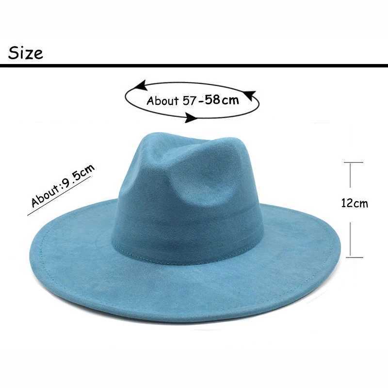 Elegant cotton blend Fedora hat suitable for both men and women featuring a classic wide Brim gentleman hat with a suede like finish of 57-58cm W24122