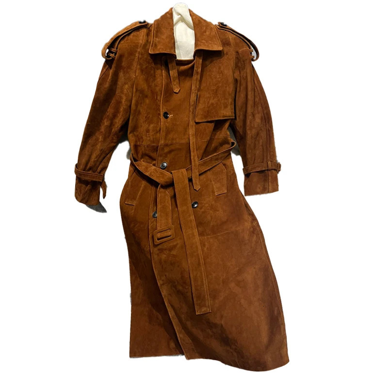 NIGO Womens Autumn And Winter Retro Lapel Doublebreasted Solid Color Long Loose Coat Jacket Ngvp nigo9472 241225