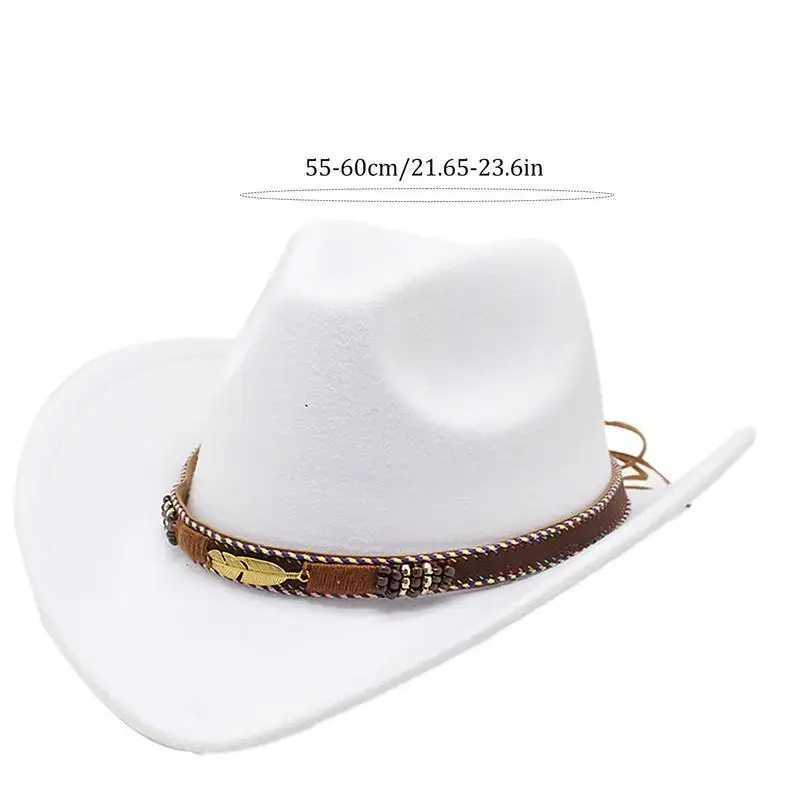 Mens Classic Western Style Cowboy Hat Womens Cowboy Hat Womens Beach Hat Wide Eaves Outdoor Activities W241225