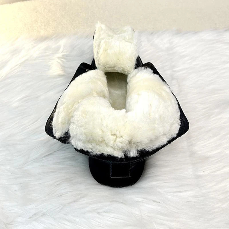 Top Quality Women Winter Leather Boots Platform Keep Warm Ankle Boots Casual Outdoor Botas Anti Slip Snow Boots Cotton Shoes 241226