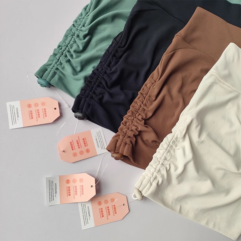 Women's High Waist Sports Yoga Shorts Quick Dry Hip Lift Running Cycg Drawstring Fiess Gym Bottoms