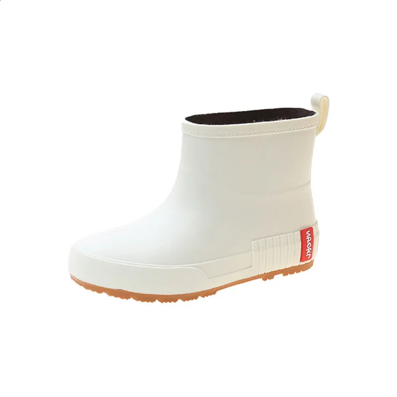 Rubber Shoes Women Warm Waterproof Rain Boots Fashion Slip-on Non-slip Ankle Booties Waterproof Work Short Boots Woman 241226