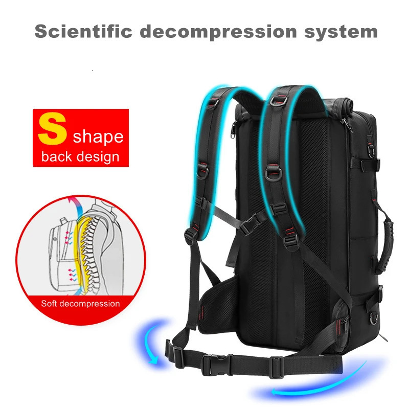 75L Thick Travel Backpack Men Business Backpack School USB Bag Large Capacity Laptop Waterproof Fashion Backpack 241225