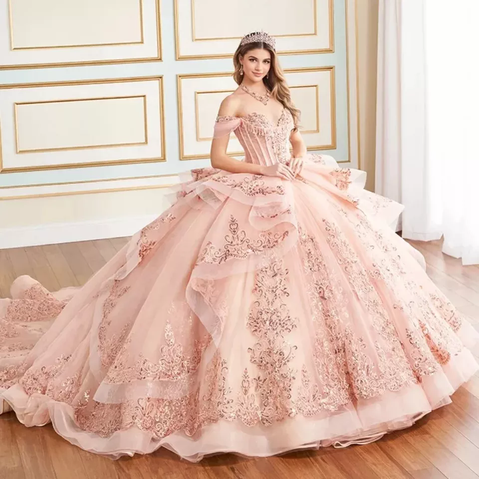 Purple 2024 Vintage Floral Quinceanera Dresses V Neck Gowns Sleeveless Lace Appliques Ball Gowns Vestido De Novia Custom Made 02