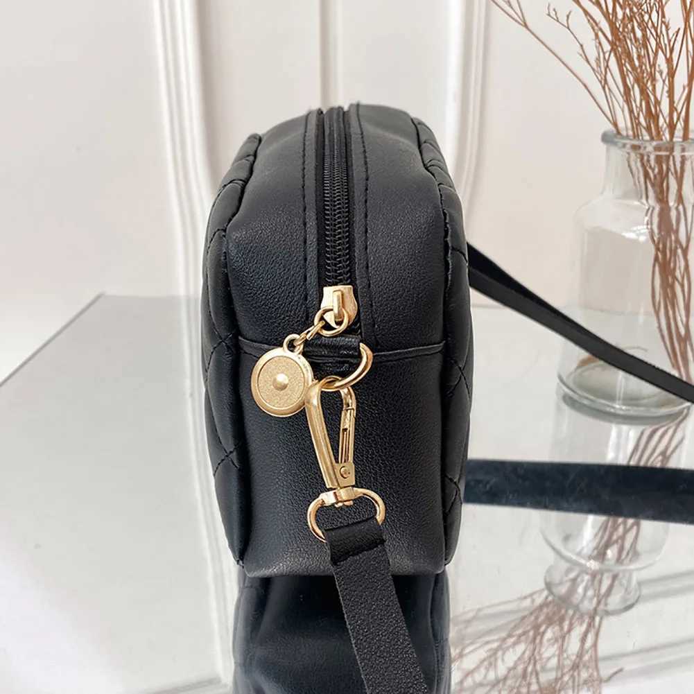 Female Luxury Black Crossbody Shoulder Bag Lady Elegant pu Leather Hot Lattice Trending Small Capacity Square HandbagXJ241225