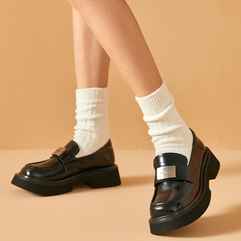 BEAUTODAY Classical Loafers Women Genuine Cow Leather Solid Color Slip-on Ladies Shoes Handmade 26607 241225