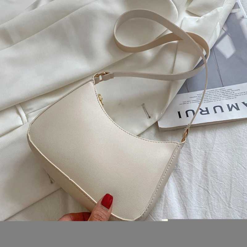 New Womens Handbag Fiable Solid Color Shoulder Bag PU Leather Casual Womens Hobos HandbagXJ241225
