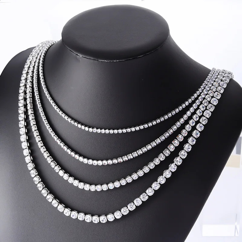 14K Gold Trendy Lab Diamond Necklace Party Wedding Chocker Necklaces for Women Men Hiphop Jewelry Gift 241226