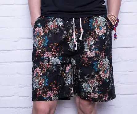 Mens beach shorts personality printing 2020 summer thin section breathable comfort casual mens linen shorts large size 5XL W241226