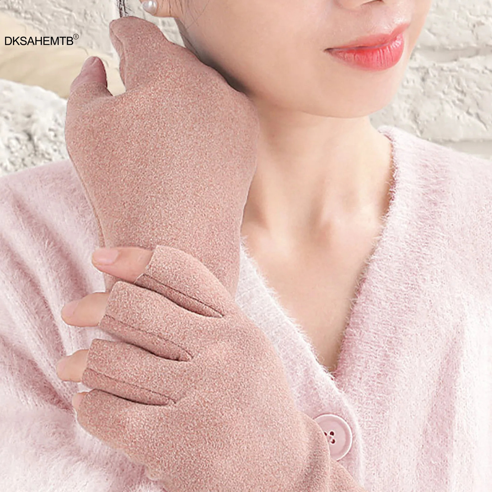 Windproof Half Finger Gloves Winter Thick German Velvet Gloves For Men Women Cycling Travel Camping Gloves Christmas Gifts 241226