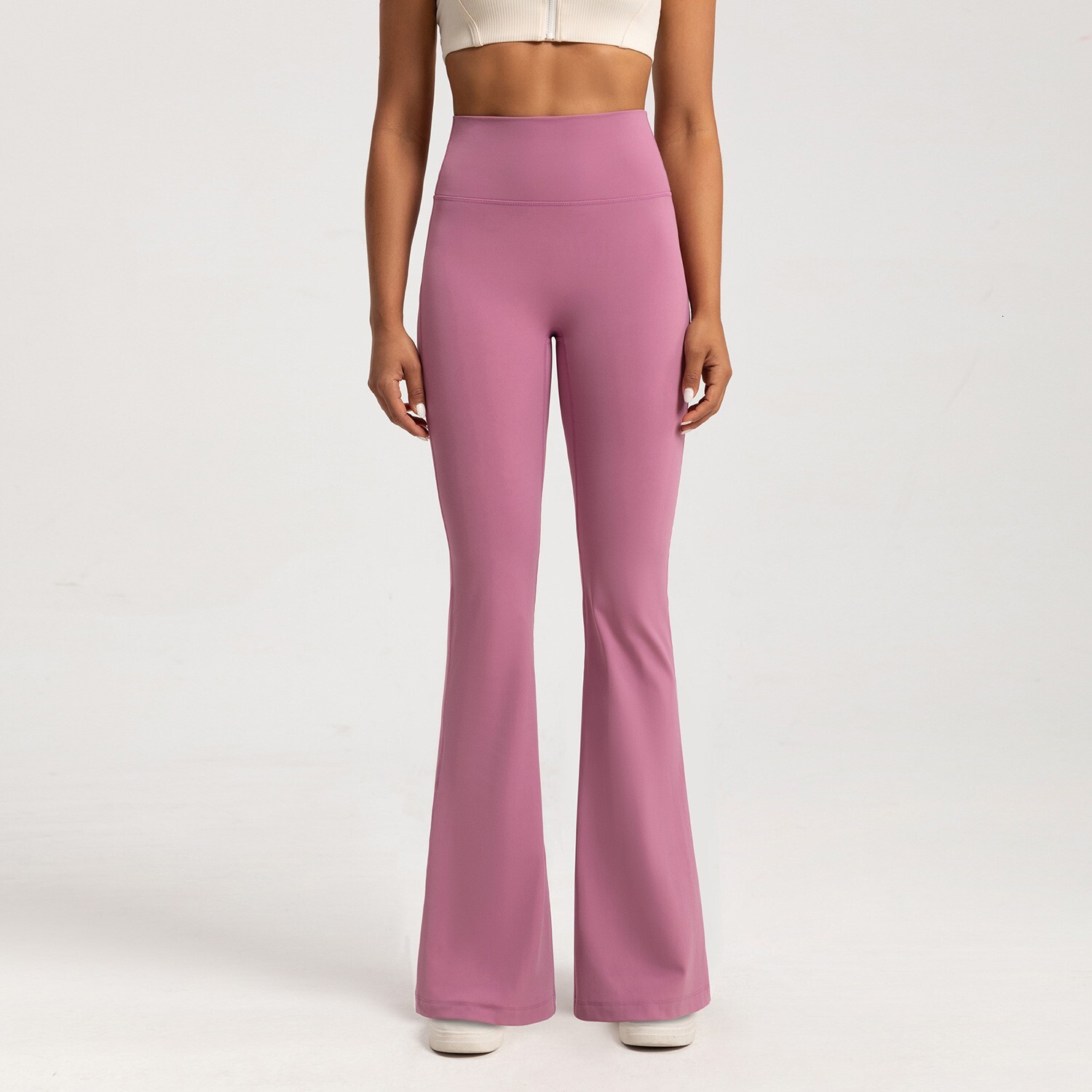 High-End Slim Yoga High Waist Wide Leg Pants Bottoms Breathable Gym Casual Sports Bell Leggings Female