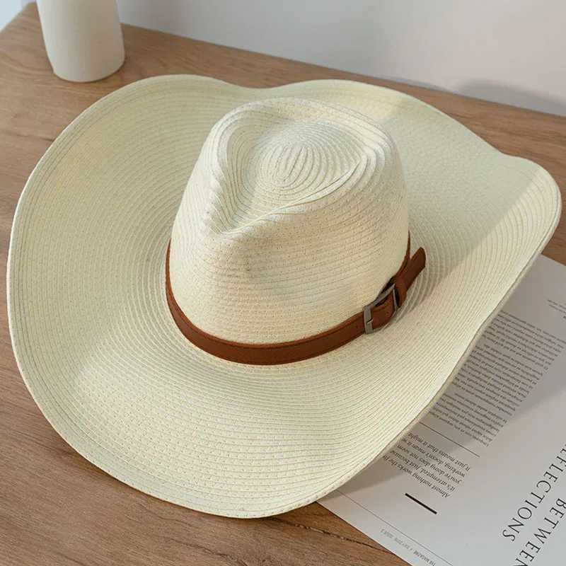 Summer Big Edge Wild Sun C Mens and Womens Outdoor Cowboy Sunscreen Str C Folding Curly Hat Beach Fishing Leisure Hat W241225