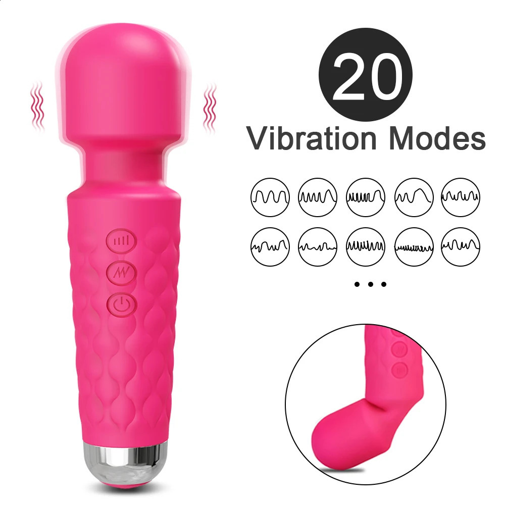 20 Modes Vibrator AV Magic Wand Powerful Female Gspot Massager Clit Clitoris Stimulator Sex Toys Adult Erotic Products 241226