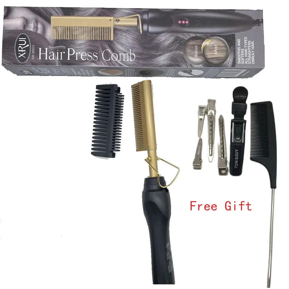 2 in1 Comb Hair Straightener Heating Comb Fast Heating Wet Dry Hair Iron Straightening Brush Hair Styling Tool 241225