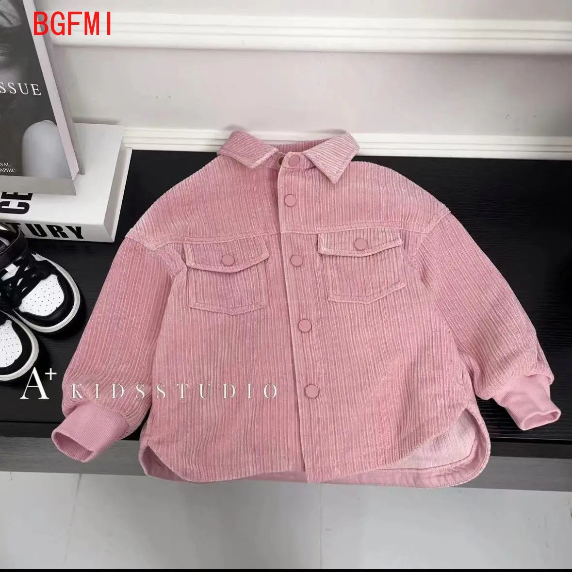 Childrens Set Baby Boys Casual Spring Autumn Fashion Girl Corduroy Pink Long Sleeved Jacket Pants 2pcs Outfits 241225