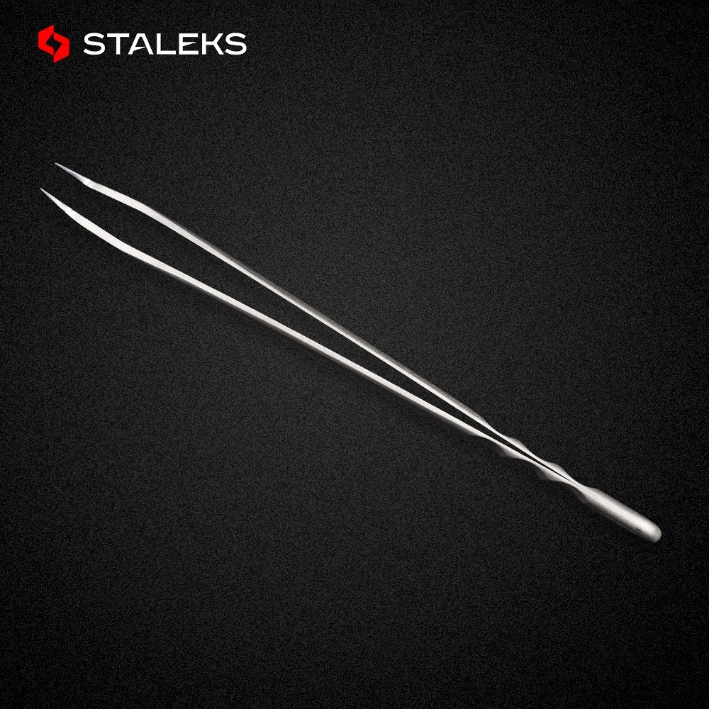 STALEKS PRO TE-41-2 Wave Pattern Embossing Tweezers Grafting Eyelashes Blooming ESD High Precise Hyper Fine AISI 241223