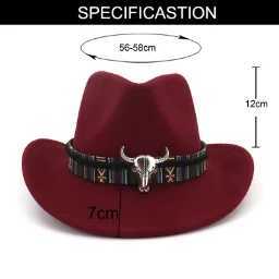 Cowboy Hat Stetson Style Fedora Sun Western Riding Wide Brim C W241225