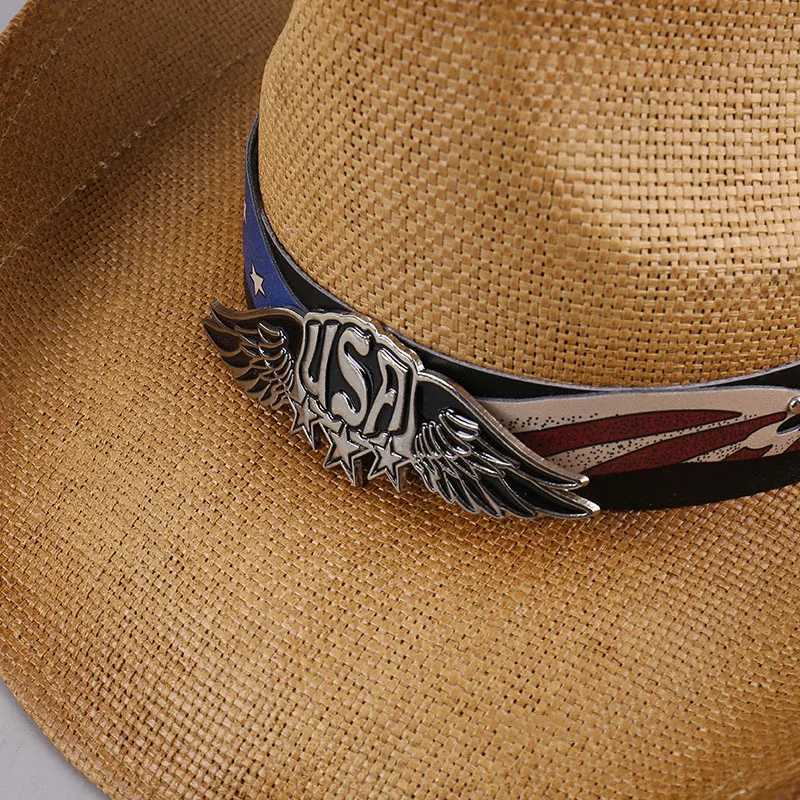 New retro western mens denim hat Panama Str sun hat elegant denim girl jazz C Sombrero Hombre W241225