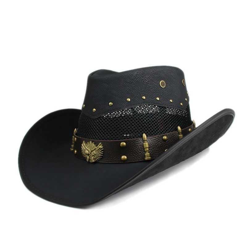 Designer Brand Mens and Womens Quty Leather Western Outdoor Riding Beach Hat Cowboy C Shadow Warm Gorilla Para Hombres W241225