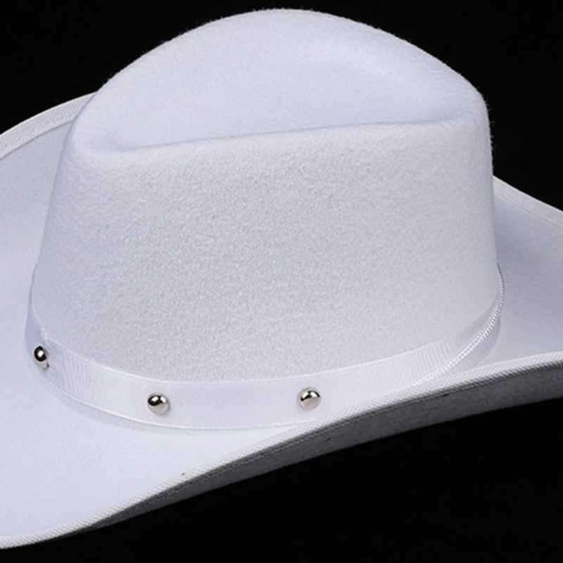 Felt Cowboy Hat Western Wide Brown Hat Womens Halloween Role Playing Party Hat Costume Fedora Cs Costume Studio W241225