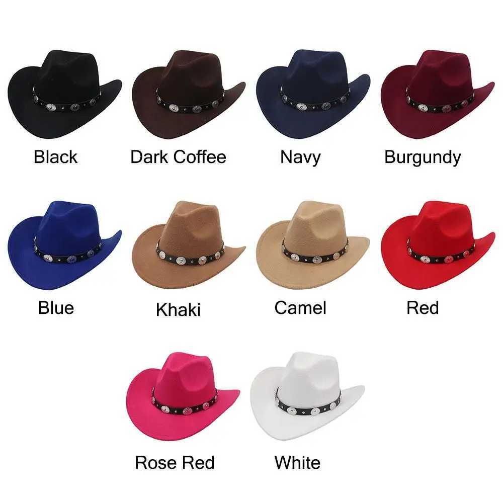 Retro Brim Western Cowboy Hat Wide Brim Ethnic Style Fedora with Artificial Silver Accent Fedoras Hat Suitable for Women and Men W241225