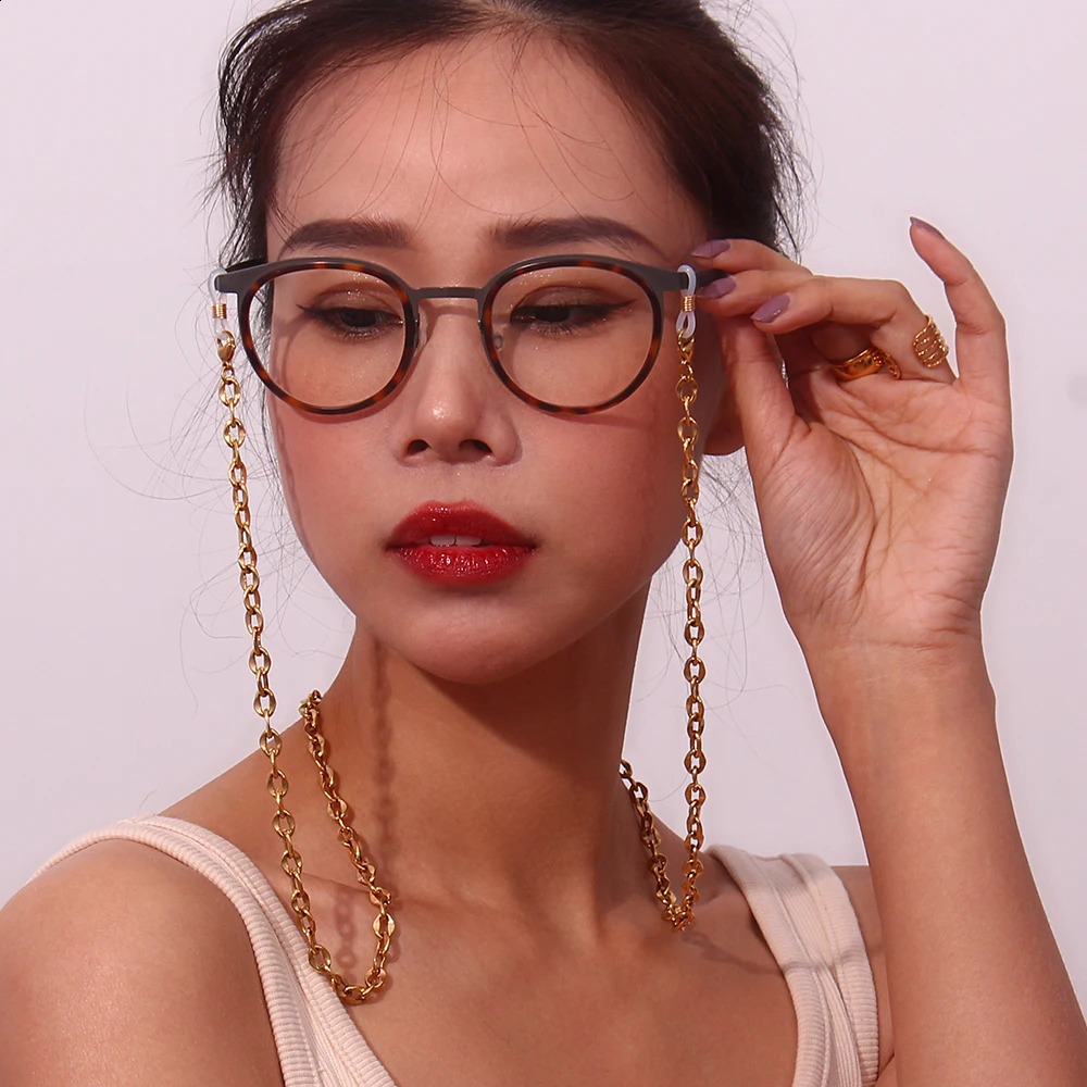 Waterproof Hypoallergenic Stainless Steel Gold Plated Link Chain Freshwater Pearl Chain Sunglasses Chain For Woman Accessories 241226