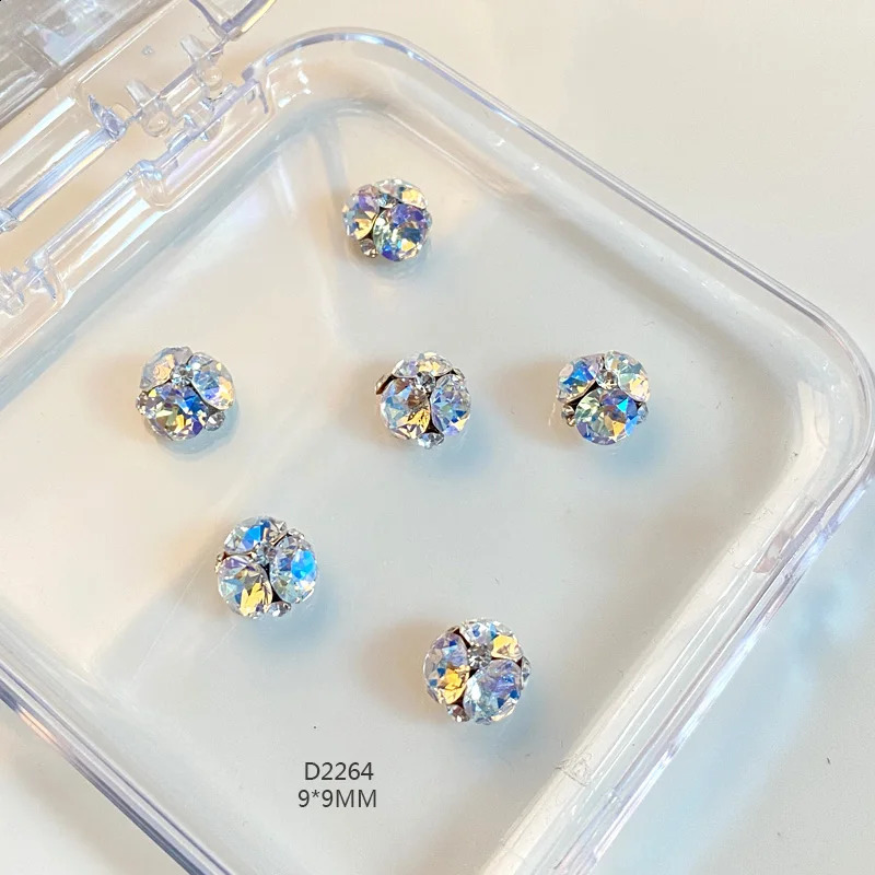 TSZS 10pcs/lot Rhinestone Nail Art Charm 3D Pink Red Black Alloy Big Diamond Crystal Nail Decoration DIY Manicure Art Dec 241226
