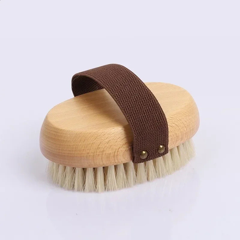 Dry Skin Body Massage Brush Natural Bristle Ebony Dead Skin r Blood Circulation Massage Tool Bath Brush Body Brush 241226
