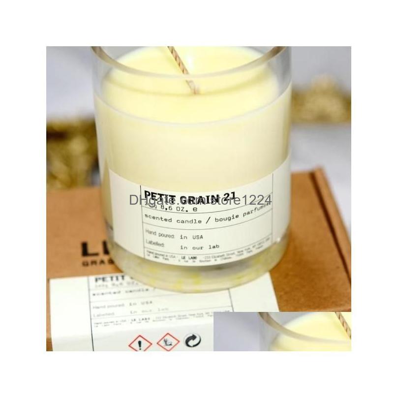 Candle 245G Santal 26 Cedre 11 Laurier 62 Petit Grain 21 Calone 17 Scented Candles Bougie Parfum Wax Grasse New York Long Last Drop D Ot4A2 w250411