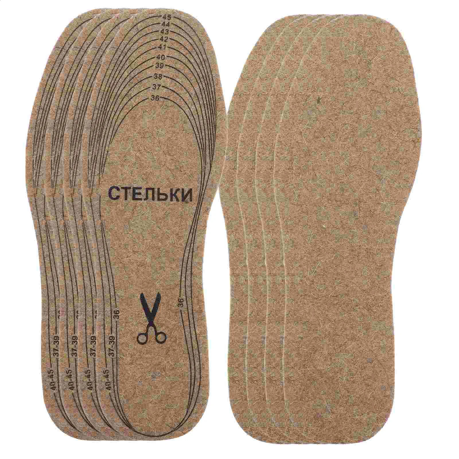 4 Pairs Cuttable Wool Felt Insole Foot Heel Pads for Shoes Cork Layer Insoles Women Cold Weather Autumn And Winter 241226