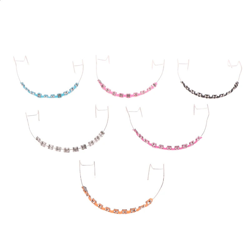 1pair Colorful Hook Temporary Tooth Decoration With Metal Wires Metal Bracket And Orthodontic Ligature Ties Dental Decorations 241226