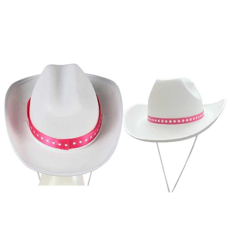 White Hat Costume Accories Western Cowboy Hat Multipurpose Decoration for Kid Girl Costume Cosplay Props Ornament W241225