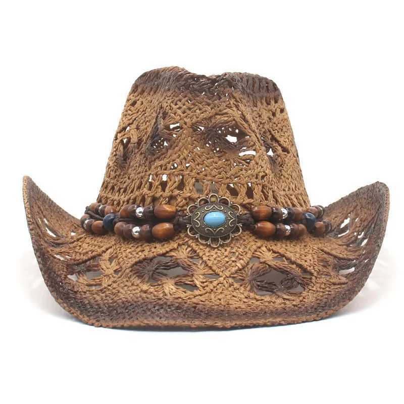 Western Cowboy Hat Xizang Style Top Womens Hat Roll Brim Cowboy Girl C Jazz Openwork Str Hat C Ethnic Group W241225